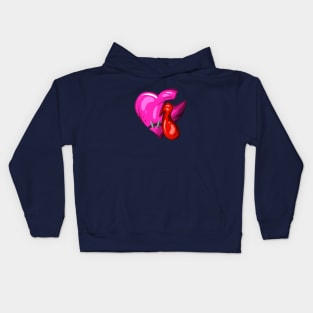 Pink Dead Zombie Heart Cartoon Illustration with Blood and for Valentines Day or Halloween Kids Hoodie